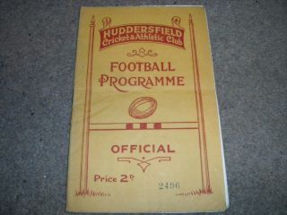 Rare Vintage Pre War Rugby League Programme Huddersfield V York 5th Sept 1932