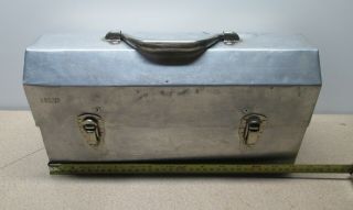L.  May Mfg Sudbury Ont.  Aluminum Lunchbox - Rare Large 14 - 1/2 " Inches Circa 1970s