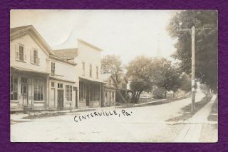 1908 Rppc Centerville Pennsylvania Street View Pa