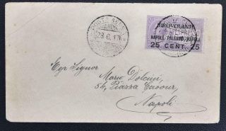 Italy 1917 Rare Palermo To Napoli Water Plane First Flight Ffc Airmail Cover
