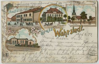 1899 Gruss Aus Wahrstedt Germany Postcard Bahnhof Stamped To Chicago
