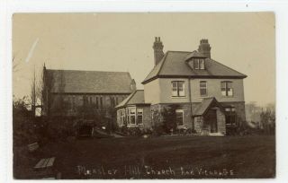 Pleasley Hill Nr Mansfield Good Rp Of Church And Vicarage 1909