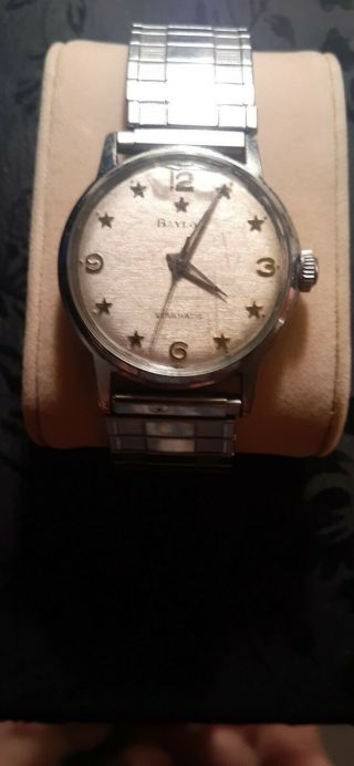 Vintage Rare Baylor Starmatic Automatic Watch.  34mm Goldtone Case.  Germany