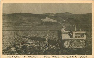 Allis Chalmers Farm Agriculture Advertising 1937 Model M Tractor Postcard 8276