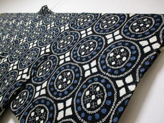 Japanese Kimono Silk Haori / Shibori / Rare Pattern / Black & Blue / Silk Fabric