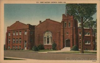 Cairo,  Ga First Baptist Church Grady County Georgia Asheville Post Card Co.