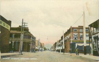Vintage Postcard; State Street Scene,  Weiser Id Washington County,  Wheelock