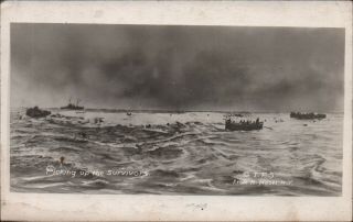 Wwi Rppc Real Photo Postcard By N Moser - Picking Up The Survivors Pc47
