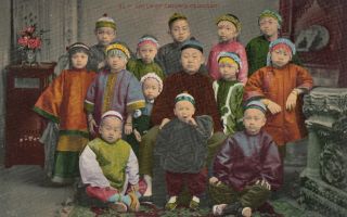 Db Postcard C1915s A381 Group Of Chinese Children Chinatown San Francisco Calif