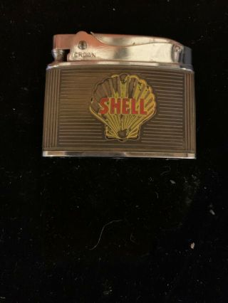 Vintage Shell X - 100 Motor Oil Can Flat Advertising Lighter Very Rare