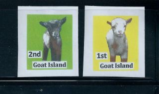 Gb Locals - Goat Island Off Lundy Rare Imperf Proofs U/m 2021