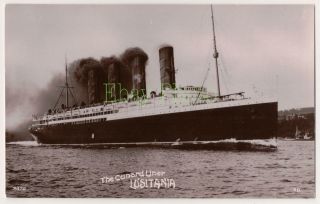Rppc Real Photo Cunard Rms Lusitania / Davidson 