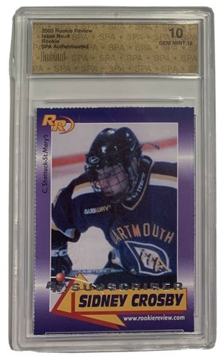Sidney Crosby Rookie Review Stamped Subscriber Rare Spa 10 Gem Young Guns