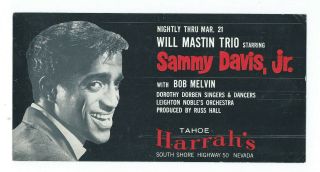 Sammy Davis,  Jr Postcard Harrah 