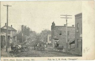 Festus,  Mo Crystal City,  Missouri 1910 Postcard,  Main Street Scene