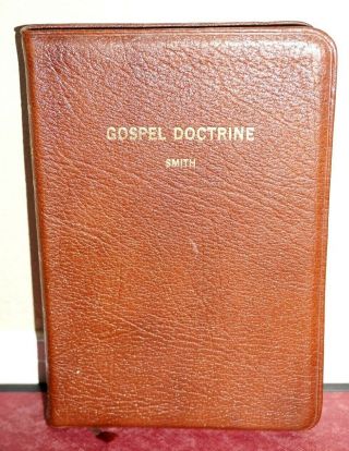 Gospel Doctrine By Joseph F.  Smith Small Brown Leather 1970 Mormon Rare Vintage