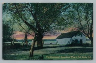 Merchants Steamboat Wharf Red Bank Nj Antique Chicken Farm Postcard 1907