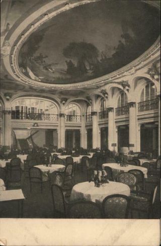 Interior Hamburg - Amerika Line Dining Room With A Large Mural On The Ceiling