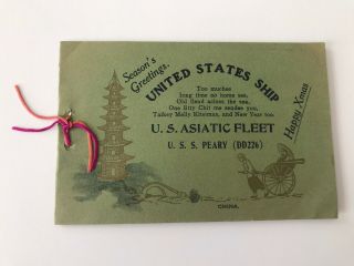 Uss Peary (dd226),  Asiatic Fleet,  Photo,  Christmas Greeting Booklet