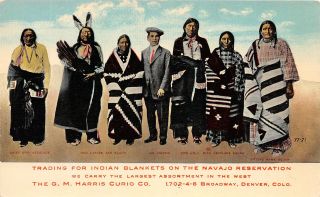 H22/ Native American Indian Postcard C1910 Navajo Harris Curio Denver Colorado 6