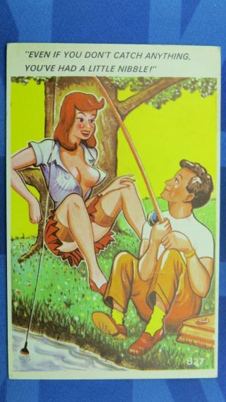 Saucy Comic Postcard 1960 