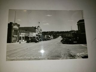 Rppc Business District Pine Bluffs Wyoming Street View Real Photo Postcard