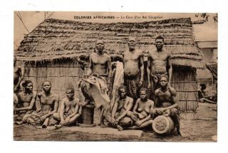 Congo,  Africa Men & Semi - Nude Women Followers Of A Tribal Chief 1907 - 20