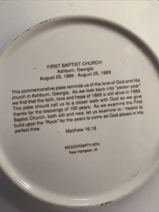 First Baptist Church Plate Ashburn Georgia 3