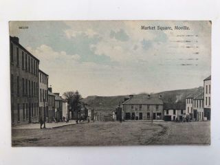 Early Postcard Market Square Moville Donegal Ireland