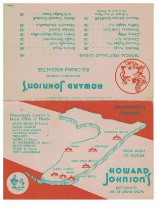1950s Advertising Color Postcard Howard Johnson 