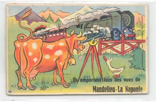 06 Mandelieu La Napoule 20658 Carte A Systeme Train Vache Longue Vue