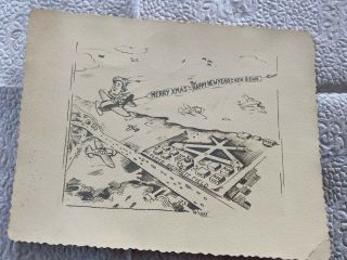 Early Christmas Card - Deane Flying School - Features Aerial View Floyd Bennett Fiel