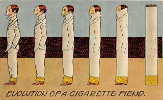H67/ Interesting Postcard C1910 Evolution Of A Cigarette Fiend Man Artistoc 58
