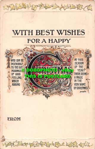 R494178 With Best Wishes For A Happy.  Tuck.  Christmas Series.  No.  C.  5300