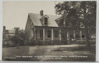 Ms Natchez The Briars Where Jefferson Davis Was Married Mississippi Postcard Q12