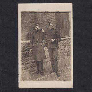 Real Photo Postcard,  Rppc,  Two Soldiers On The Street,  Uniform