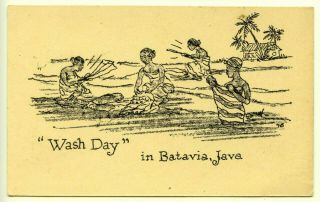 " Canadian Pacific World Cruise " Advertising,  Railroad,  " Wash Day,  " Batavia Java
