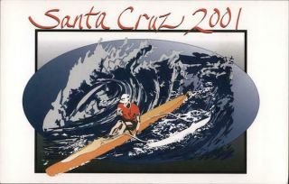 Santa Cruz 2001,  Ca California Canoecards Chrome Postcard Vintage Post Card