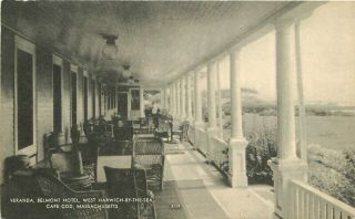 Belmont Hotel Cape Cod Massachusetts Veranda 1920s Rppc Photo Postcard 12857