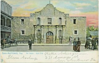Vintage Raphael Tuck Postcard,  The Alamo,  San Antonio,  Texas,  1906,  Sunset