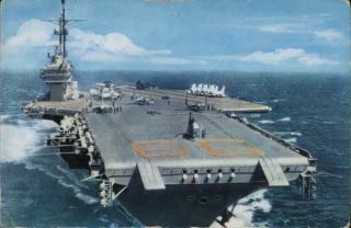 Navy Ship The U.  S.  Navy Attack Aircraft Carrier Uss Forrestal (cva - 59) Postcard
