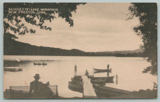 Preston Connecticut Silhouette Lake Waramaug C1910 Postcard