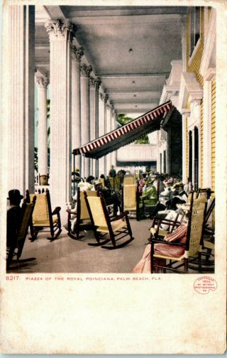 1904 Piazza Of The Royal Poinciana Hotel Palm Beach Fl Florida Postcard