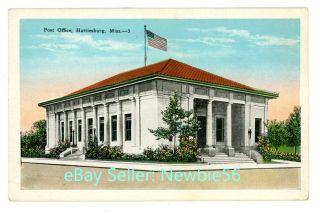 Hattiesburg Mississippi Ms - Post Office Building - Postcard