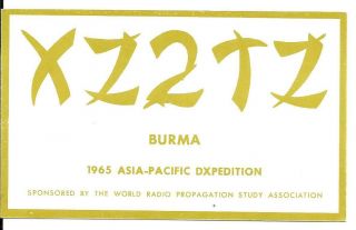 Qsl 1965 Burma Don Miller Radio Card