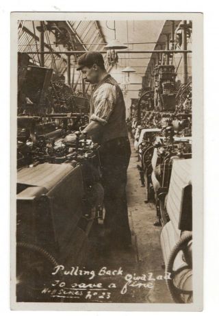 Rp Cottom Mill Weaver Factory Worker Lancashire Real Photo Social History C1911