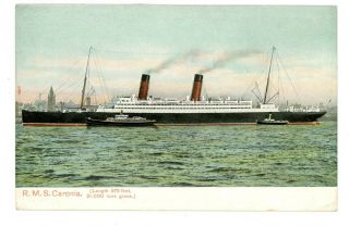 Cunard Ocean Line - Rms Caronia Entering Harbor - Postcard Ship/r.  M.  S.  /color