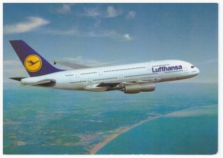 Airline Issued Postcard - Lufthansa (germany) Airbus A380 - 50th Anniversary