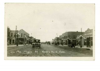 Rppc Main St.  & Rocky Ford National Bank Rocky Ford,  Colorado Pm 1918