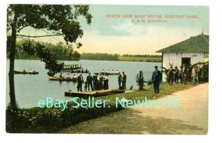 Kinderhook Ny - North Side Boat House At Electric Amusement Park - Postcard